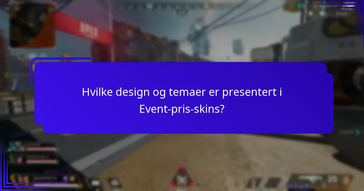 Hvilke design og temaer er presentert i Event-pris-skins?