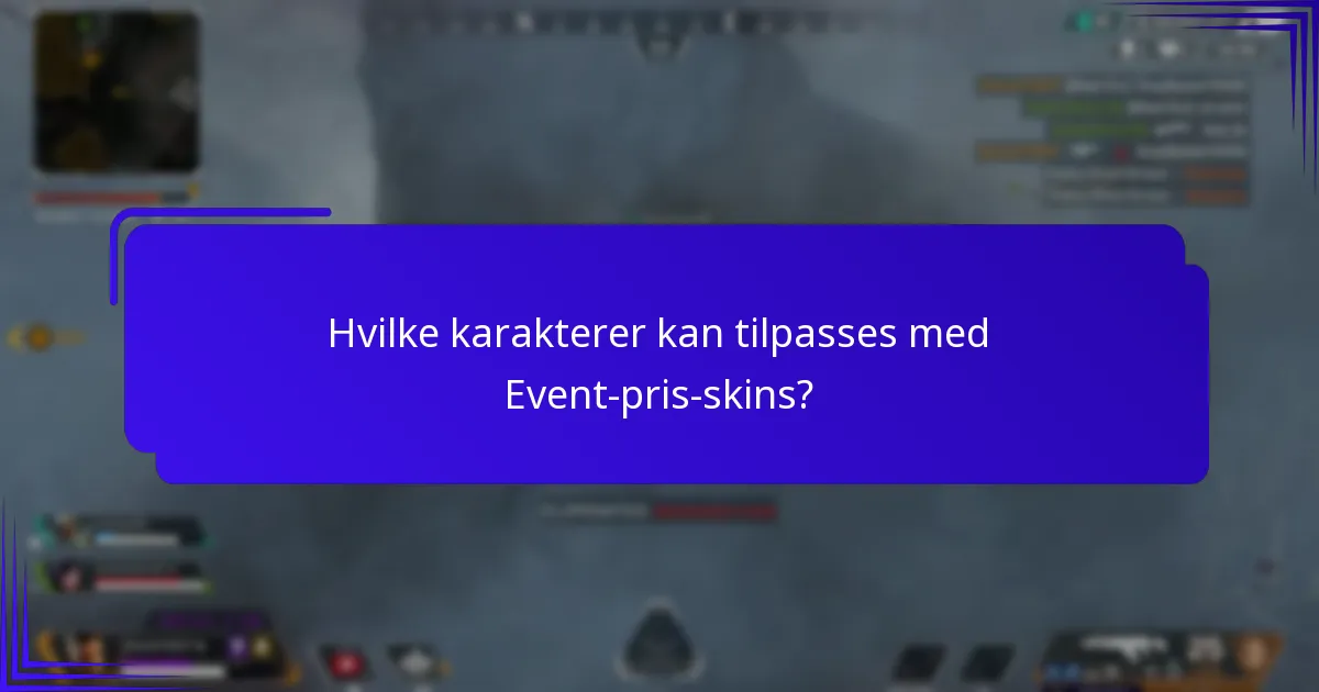 Hvilke karakterer kan tilpasses med Event-pris-skins?