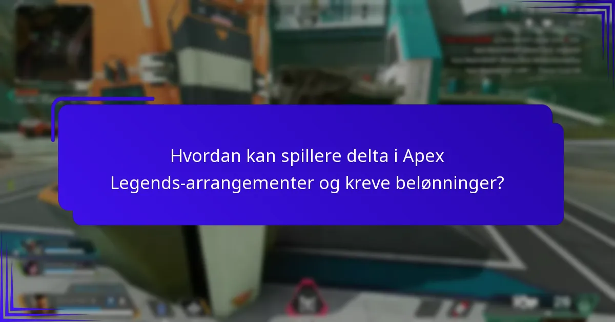 Hvordan kan spillere delta i Apex Legends-arrangementer og kreve belønninger?